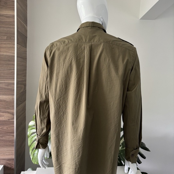 Dolce & Gabbana Military Shirt Long Sleeve Green Men's Sz 44 Authentic - Picture 5 of 9